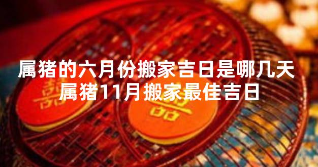 属猪的六月份搬家吉日是哪几天 属猪11月搬家最佳吉日